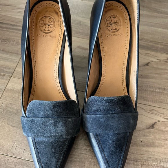TORY BURCH BLUE SUEDE HEELS - Size 9 1/2 M - Picture 2 of 4